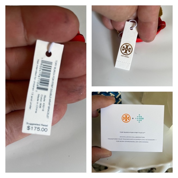 NWT Tory Burch Orange Leather Double Wrap Bracelet or Fitbit Strap - Picture 11 of 11